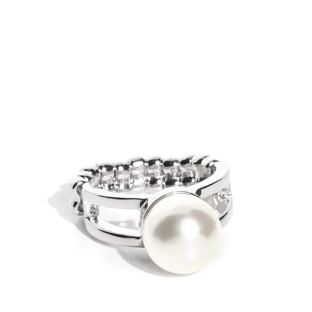 Paparazzi Jewelry Accessories - All American PEARL - White Ring - Vintage - Picture 2 of 4